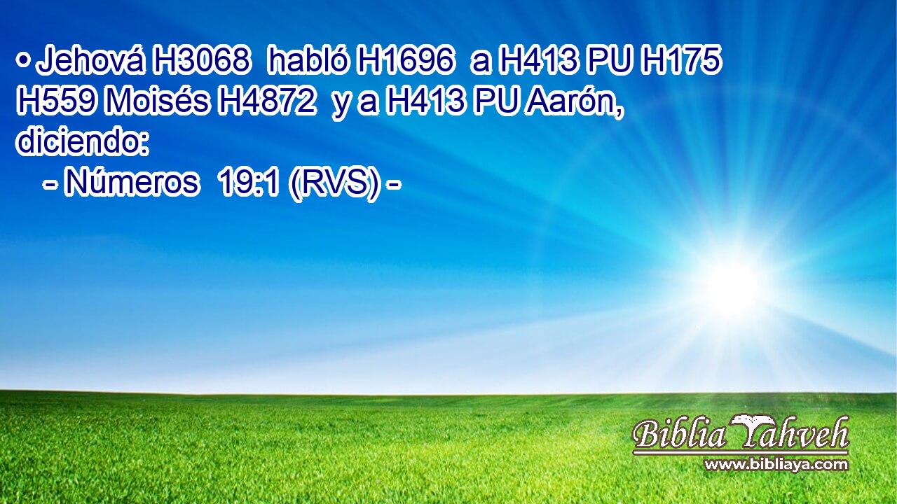 • Jehová H3068  habló H1696  a H413 PU H175 H559 Moisés H4872  y a H413 PU Aarón, diciendo: 
