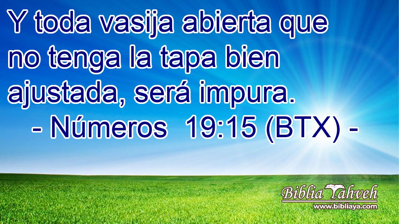 Y toda vasija abierta que no tenga la tapa bien ajustada, será impura.