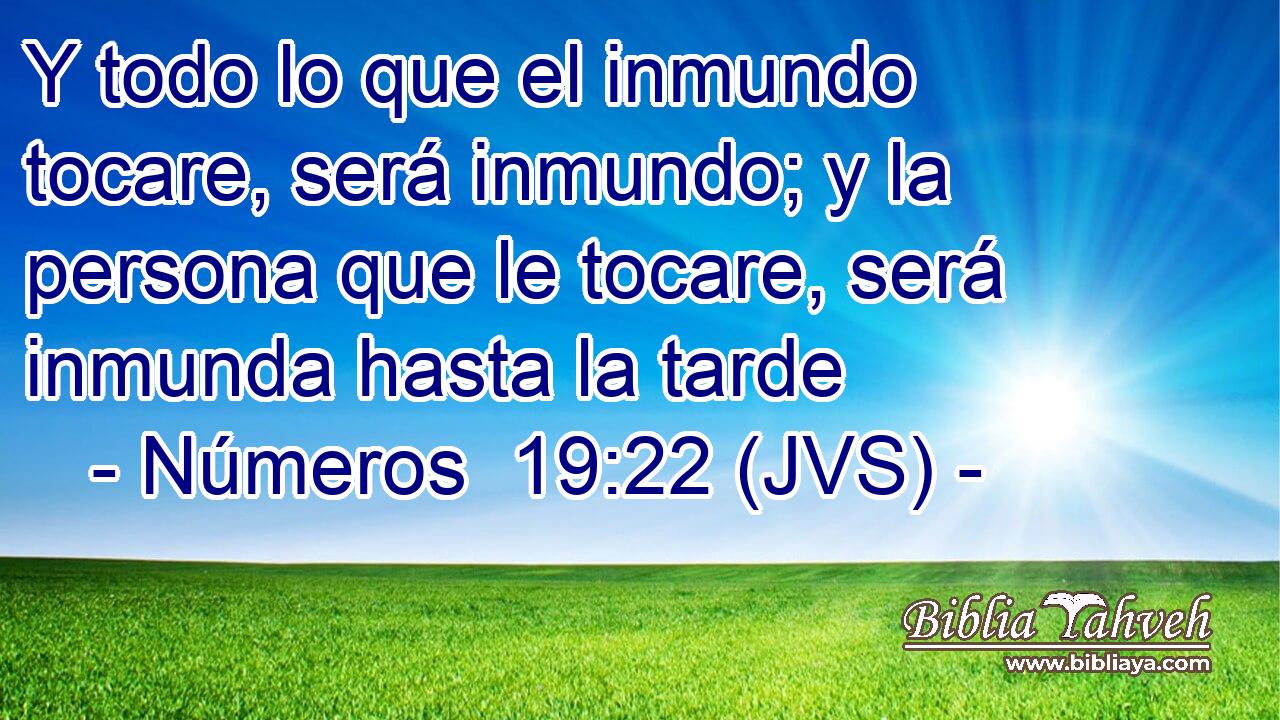 Y todo lo que el inmundo tocare, será inmundo; y la persona que le tocare, será inmunda hasta la tarde