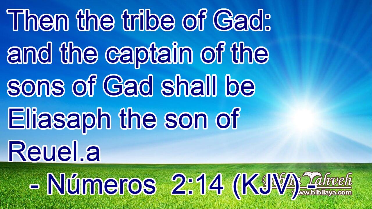 Then the tribe of Gad: and the captain of the sons of Gad shall be Eliasaph the son of Reuel.a
