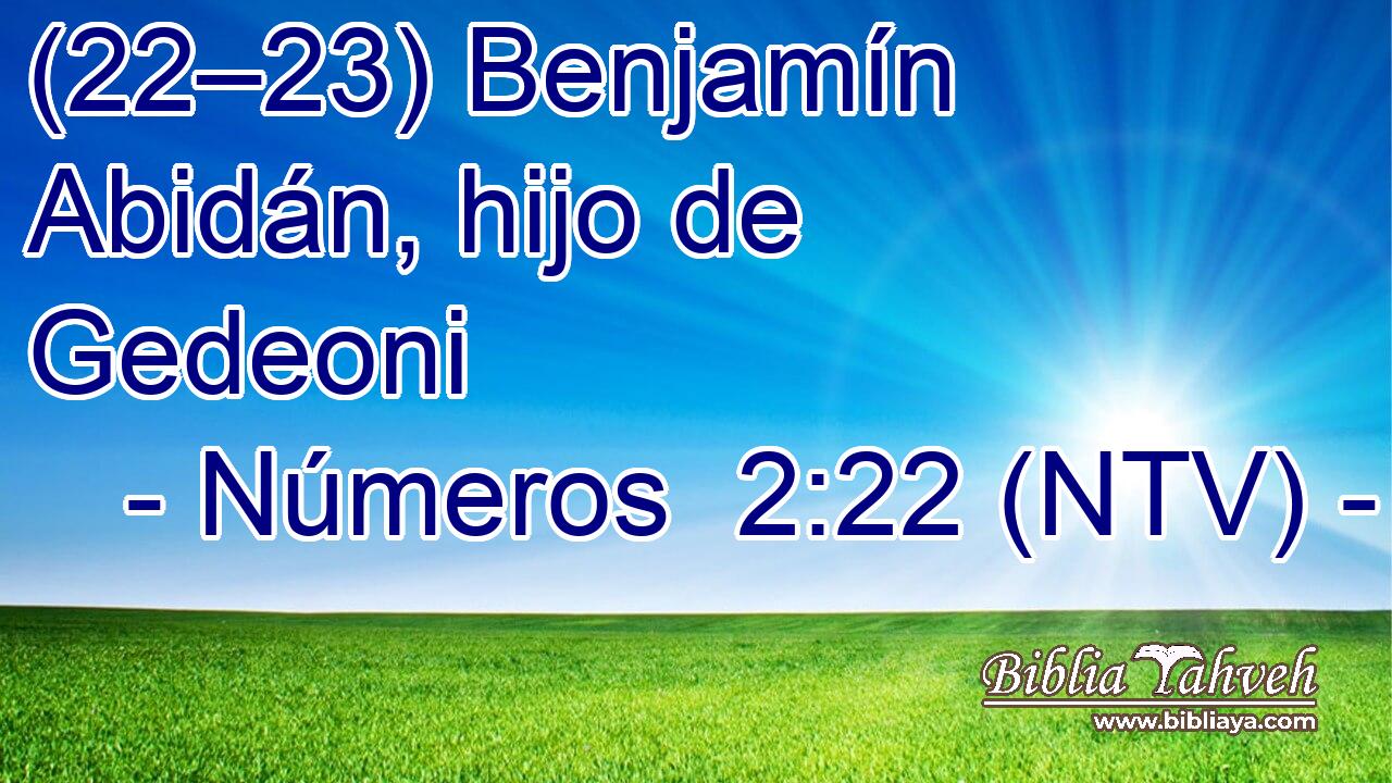 (22–23) Benjamín   Abidán, hijo de Gedeoni 