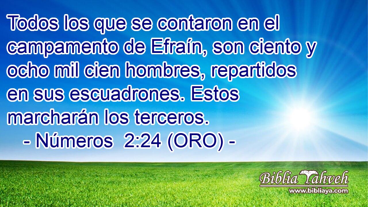  Todos los que se contaron en el campamento de Efraín, son ciento y ocho mil cien hombres, repartidos en sus escuadrones. Estos marcharán los terceros. 