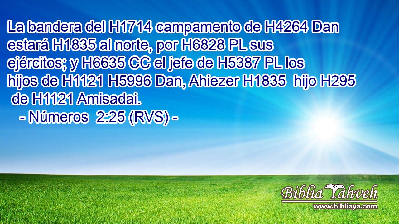La bandera del H1714 campamento de H4264 Dan estará H1835 al norte, por H6828 PL sus ejércitos; y H6635 CC el jefe de H5387 PL los hijos de H1121 H5996 Dan, Ahiezer H1835  hijo H295  de H1121 Amisadai. 