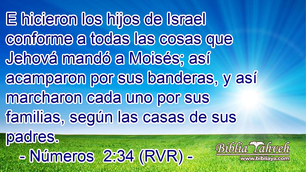 E hicieron los hijos de Israel conforme a todas las cosas que Jehová mandó a Moisés; así acamparon por sus banderas, y así marcharon cada uno por sus familias, según las casas de sus padres.