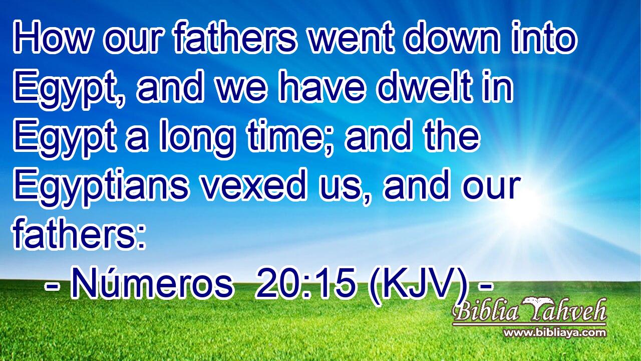 How our fathers went down into Egypt, and we have dwelt in Egypt a long time; and the Egyptians vexed us, and our fathers: