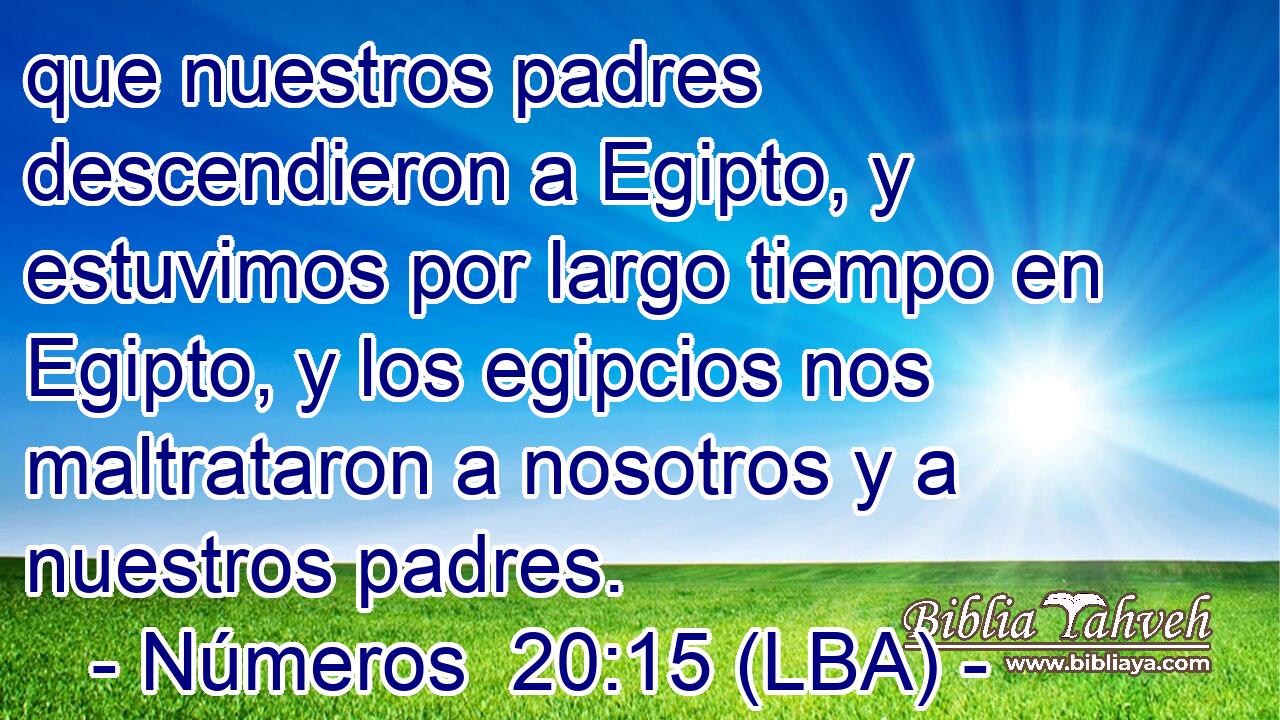 que nuestros padres descendieron a Egipto, y estuvimos por largo tiempo en Egipto, y los egipcios nos maltrataron a nosotros y a nuestros padres.