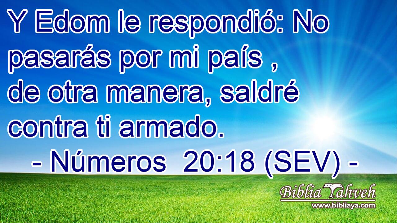 Y Edom le respondió: No pasarás por mi país , de otra manera, saldré contra ti armado.