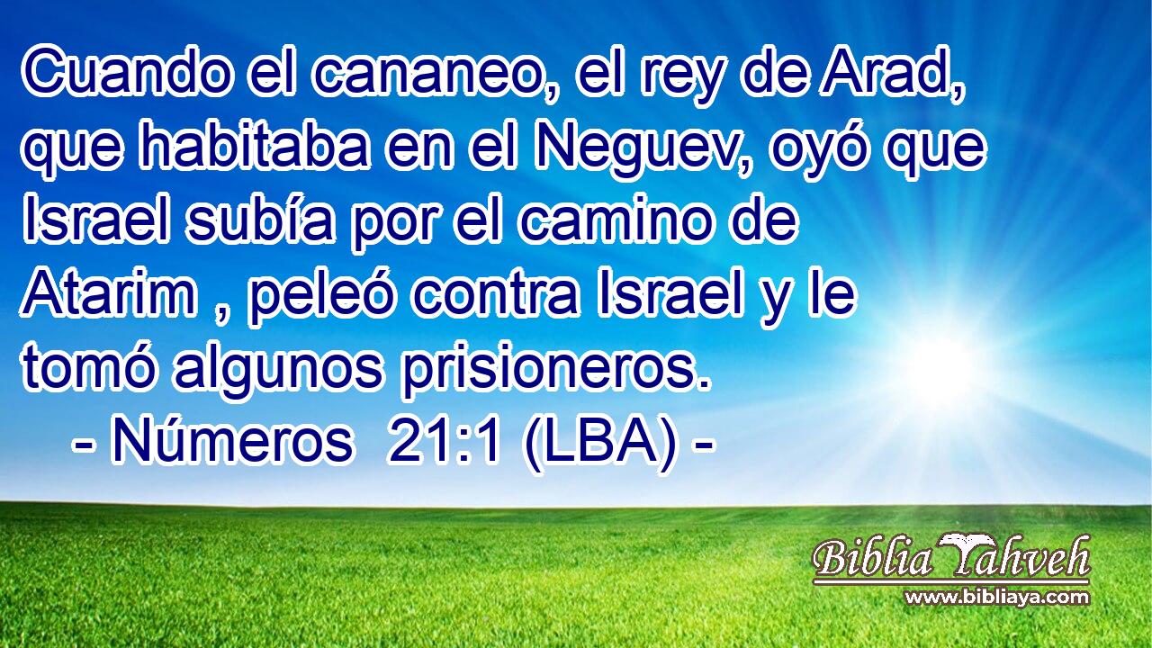 Cuando el cananeo, el rey de Arad, que habitaba en el Neguev, oyó que Israel subía por el camino de Atarim , peleó contra Israel y le tomó algunos prisioneros.