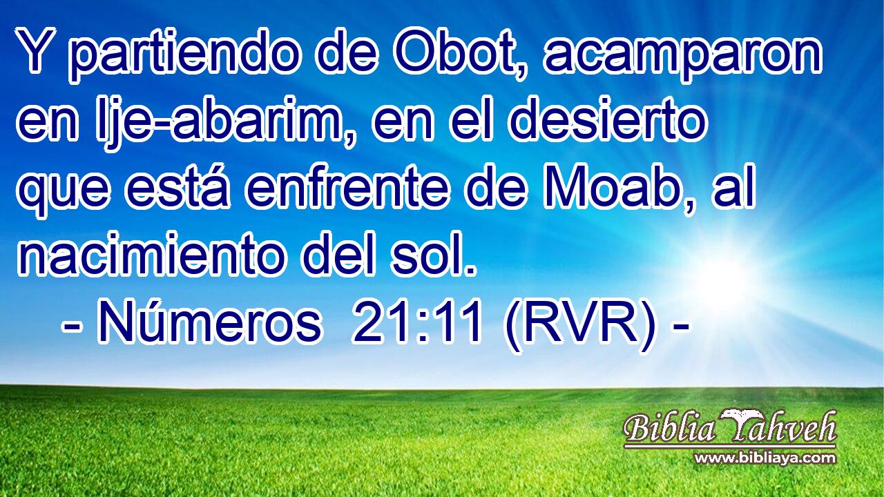 Y partiendo de Obot, acamparon en Ije-abarim, en el desierto que está enfrente de Moab, al nacimiento del sol.