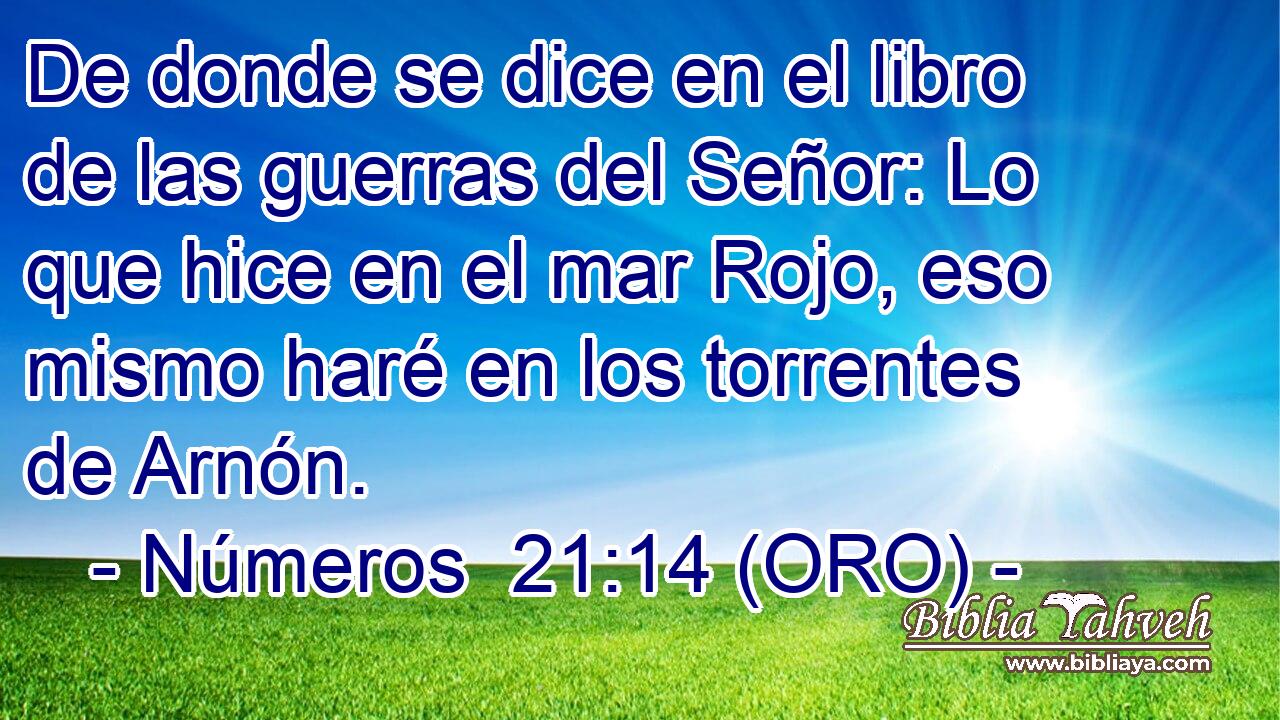  De donde se dice en el libro de las guerras del Señor: Lo que hice en el mar Rojo, eso mismo haré en los torrentes de Arnón. 