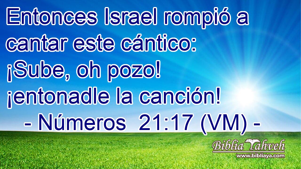  Entonces Israel rompió a cantar este cántico: ¡Sube, oh pozo! ¡entonadle la canción! 