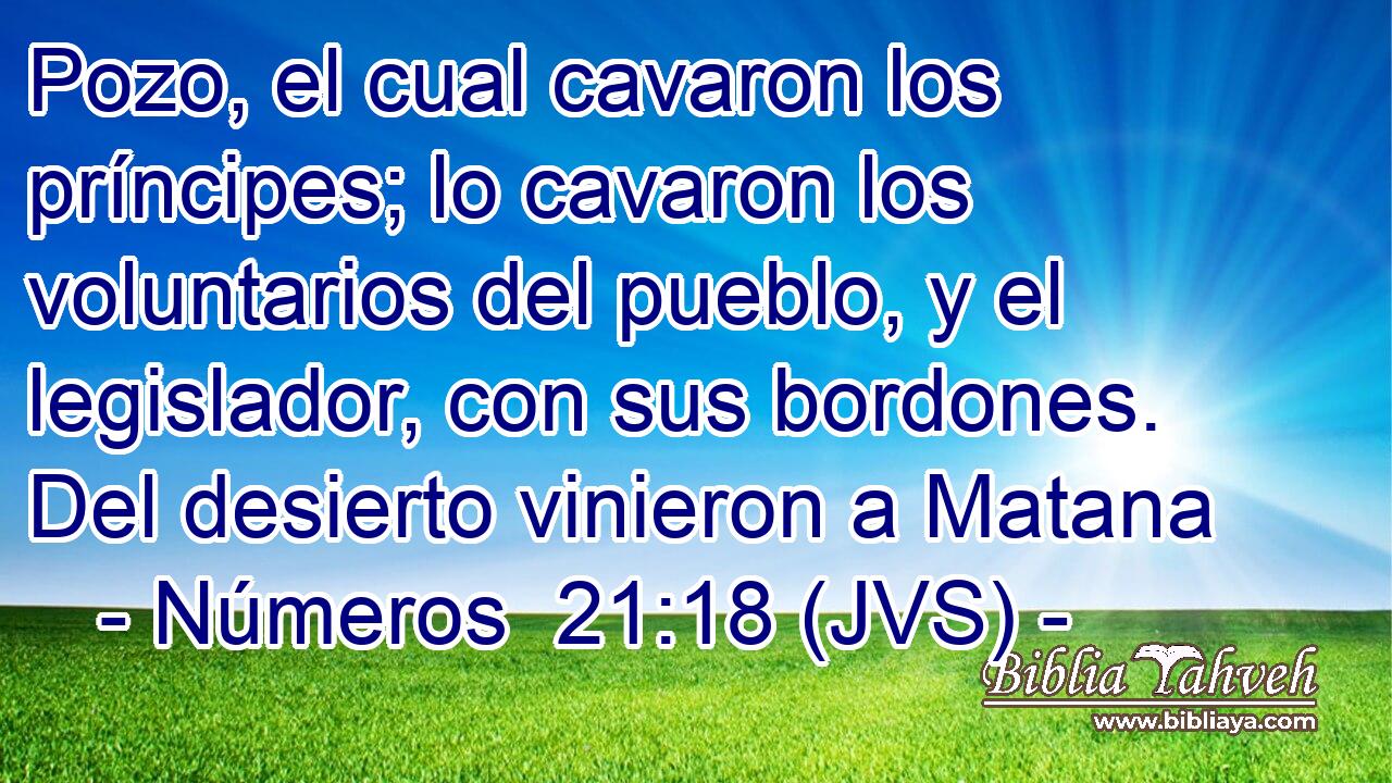 Pozo, el cual cavaron los príncipes; lo cavaron los voluntarios del pueblo, y el legislador, con sus bordones. Del desierto vinieron a Matana