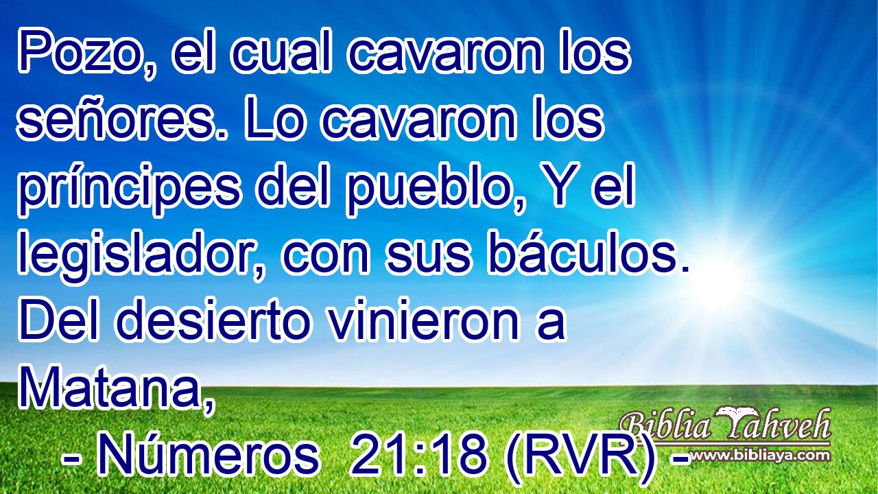 Pozo, el cual cavaron los señores. Lo cavaron los príncipes del pueblo, Y el legislador, con sus báculos. Del desierto vinieron a Matana,