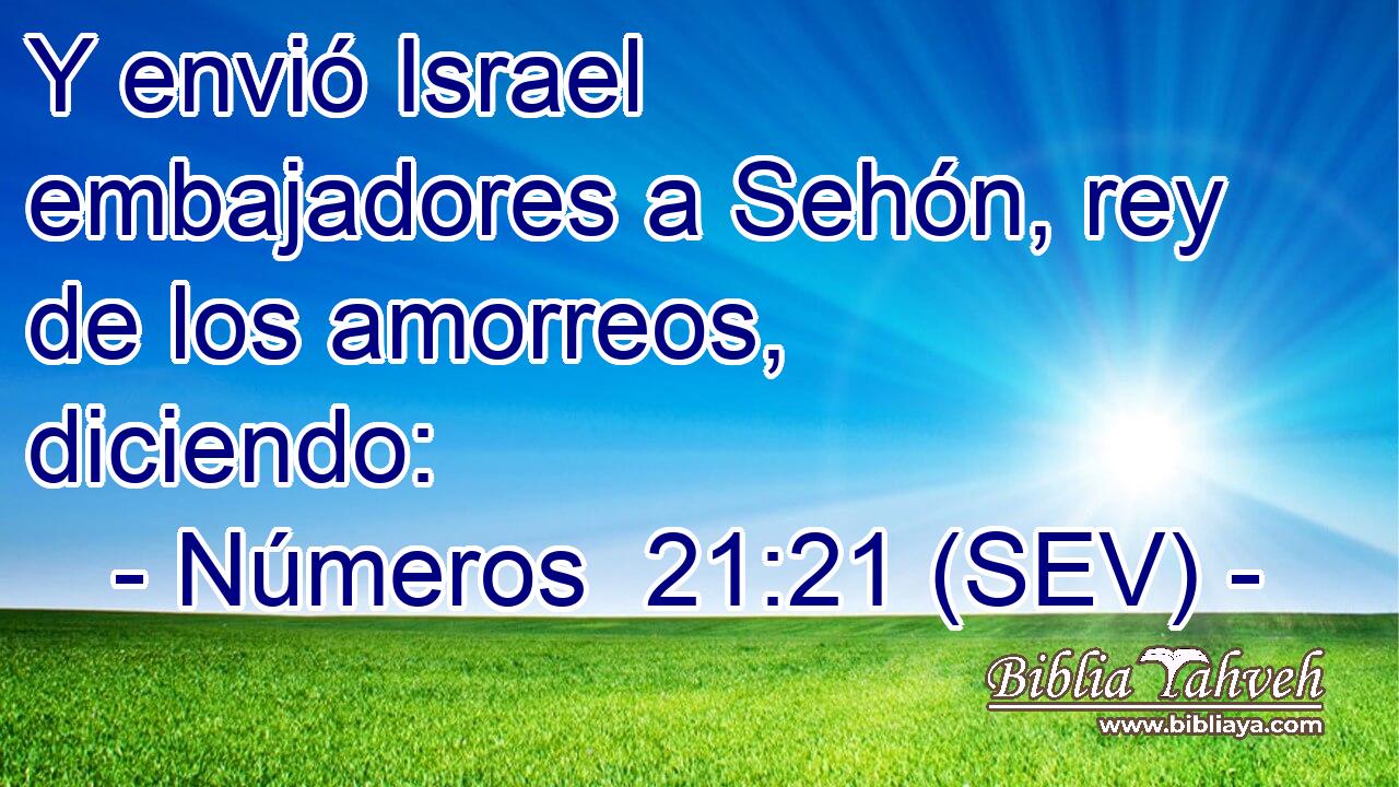 Y envió Israel embajadores a Sehón, rey de los amorreos, diciendo: