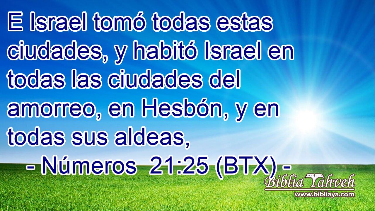 E Israel tomó todas estas ciudades, y habitó Israel en todas las ciudades del amorreo, en Hesbón, y en todas sus aldeas,