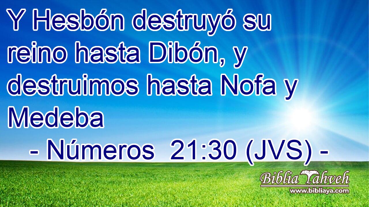 Y Hesbón destruyó su reino hasta Dibón, y destruimos hasta Nofa y Medeba