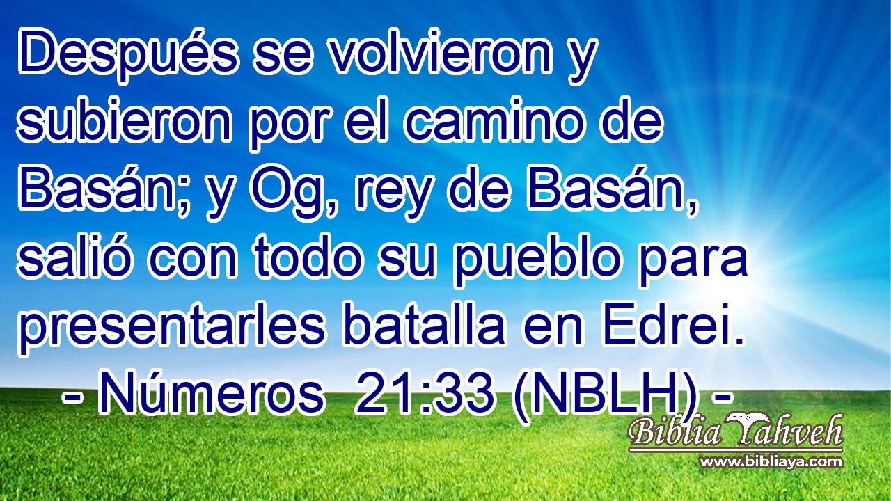  Después se volvieron y subieron por el camino de Basán; y Og, rey de Basán, salió con todo su pueblo para presentarles batalla en Edrei. 