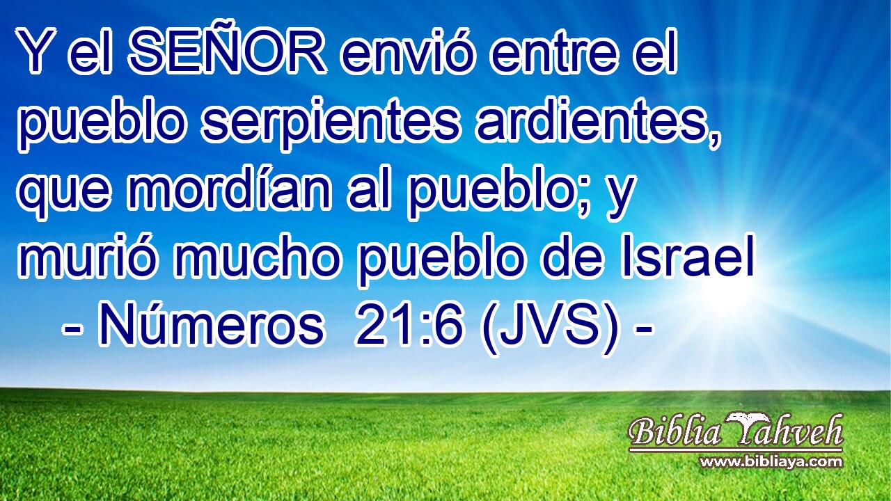 Y el SEÑOR envió entre el pueblo serpientes ardientes, que mordían al pueblo; y murió mucho pueblo de Israel
