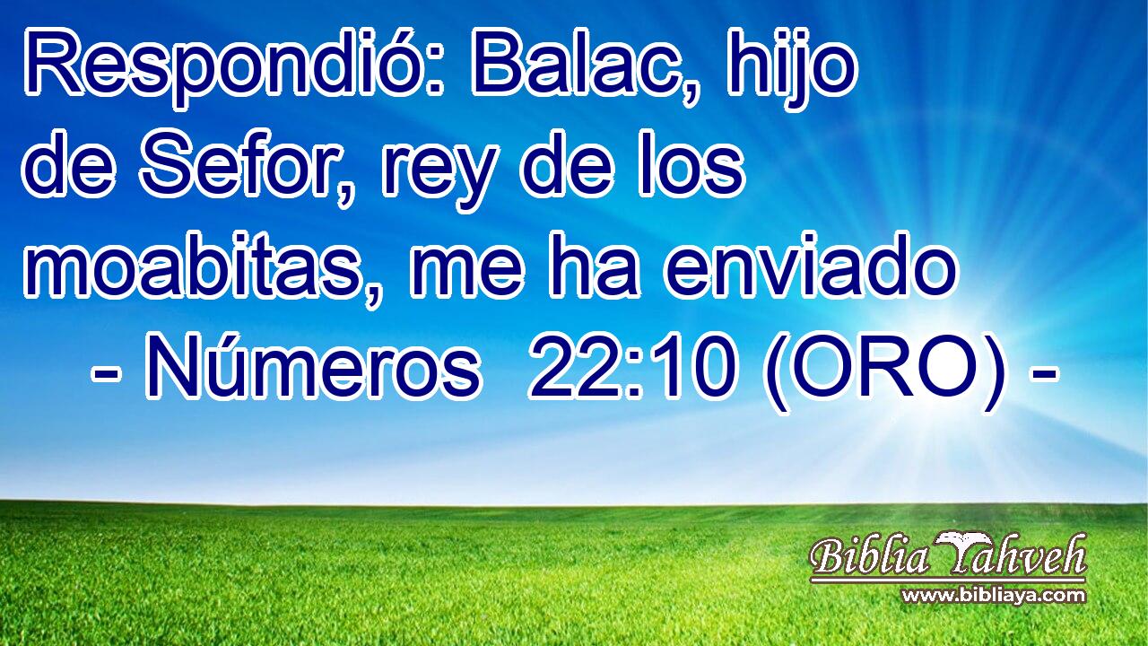  Respondió: Balac, hijo de Sefor, rey de los moabitas, me ha enviado 
