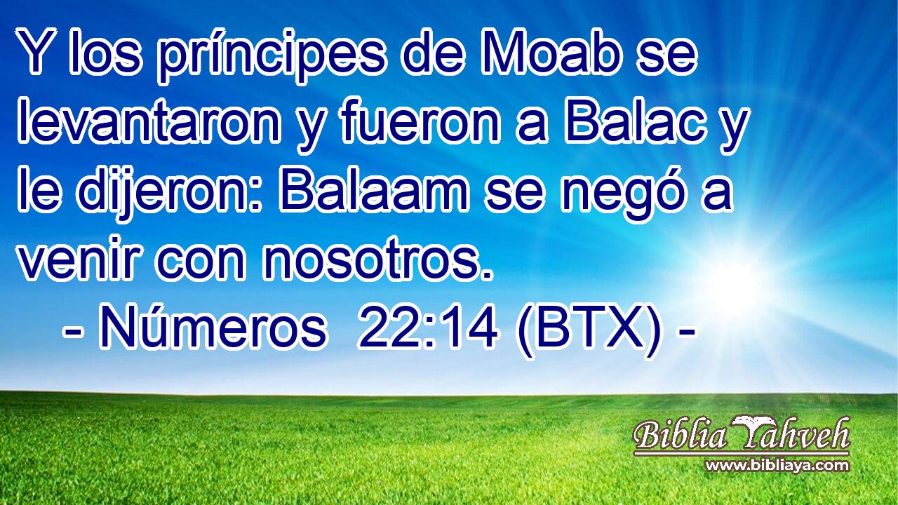 Y los príncipes de Moab se levantaron y fueron a Balac y le dijeron: Balaam se negó a venir con nosotros.