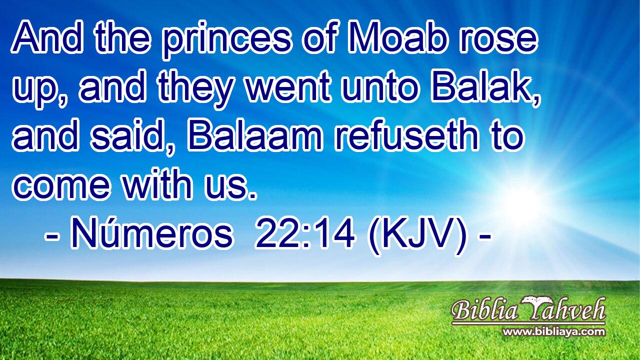 And the princes of Moab rose up, and they went unto Balak, and said, Balaam refuseth to come with us.