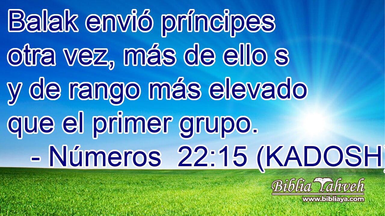  Balak envió príncipes otra vez, más de ello s y de rango más elevado que el primer grupo. 