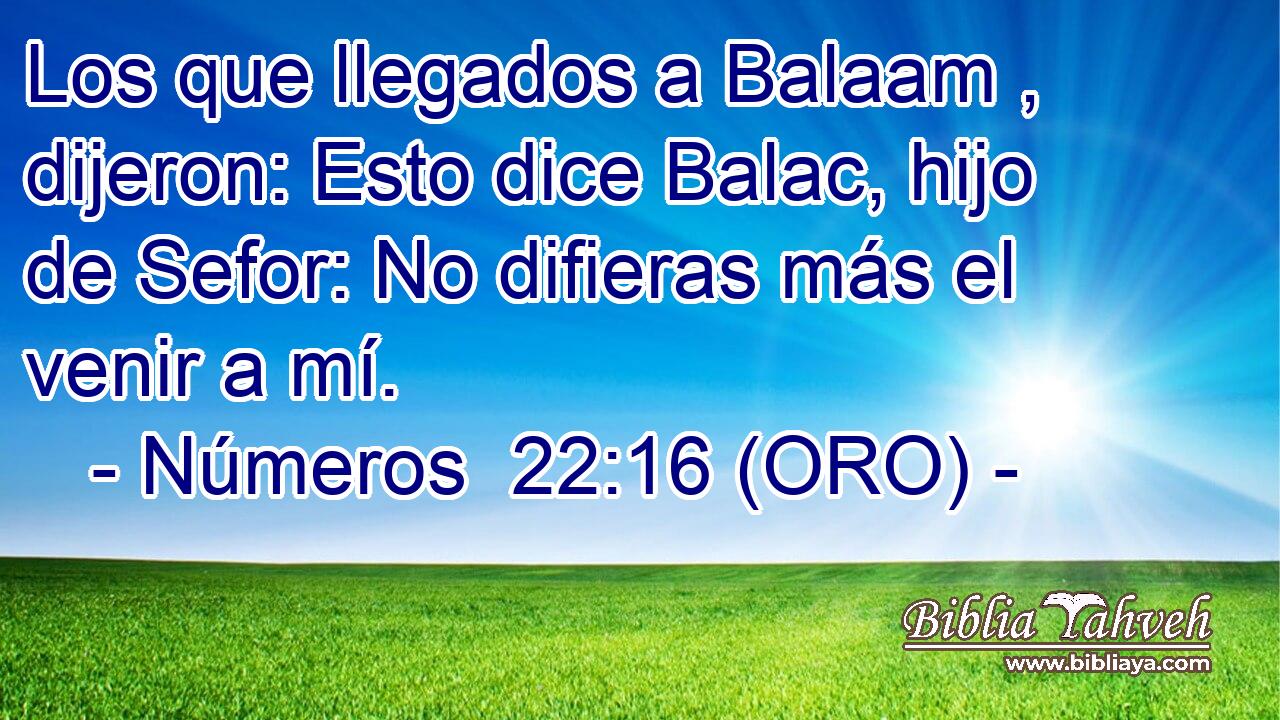  Los que llegados a Balaam , dijeron: Esto dice Balac, hijo de Sefor: No difieras más el venir a mí. 