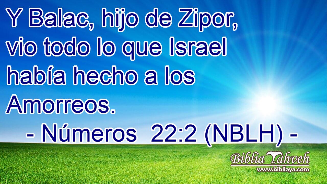  Y Balac, hijo de Zipor, vio todo lo que Israel había hecho a los Amorreos. 