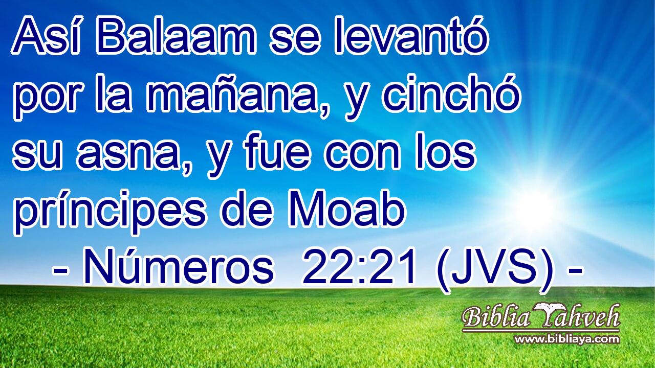 Así Balaam se levantó por la mañana, y cinchó su asna, y fue con los príncipes de Moab