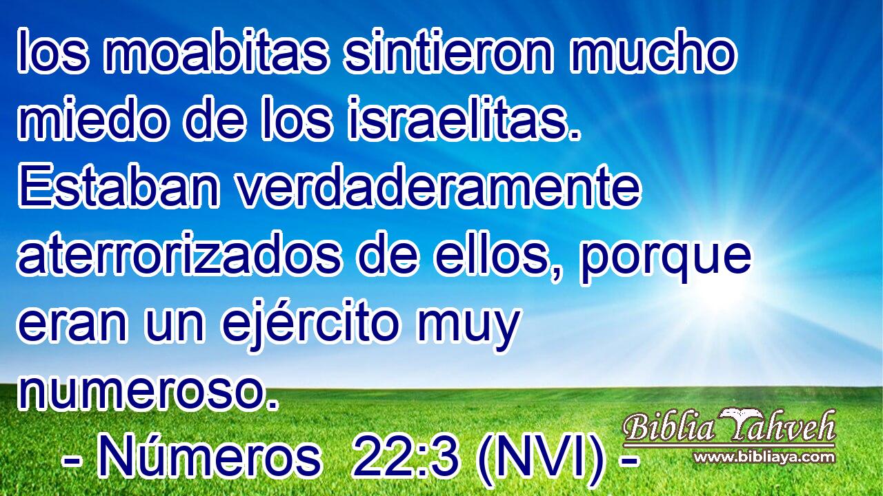  los moabitas sintieron mucho miedo de los israelitas. Estaban verdaderamente aterrorizados de ellos, porque eran un ejército muy numeroso. 
