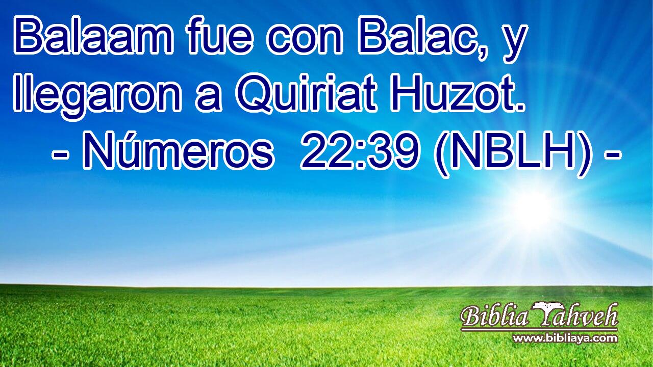  Balaam fue con Balac, y llegaron a Quiriat Huzot. 