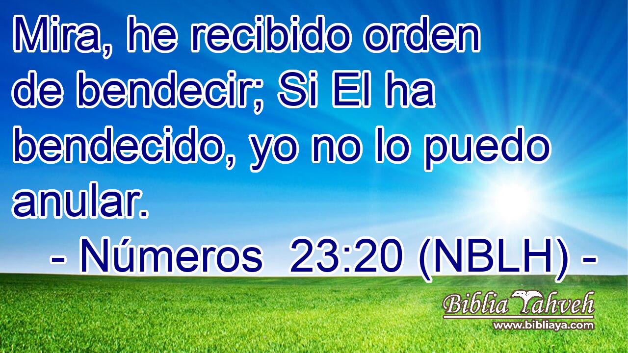  Mira, he recibido orden de bendecir; Si El ha bendecido, yo no lo puedo anular. 