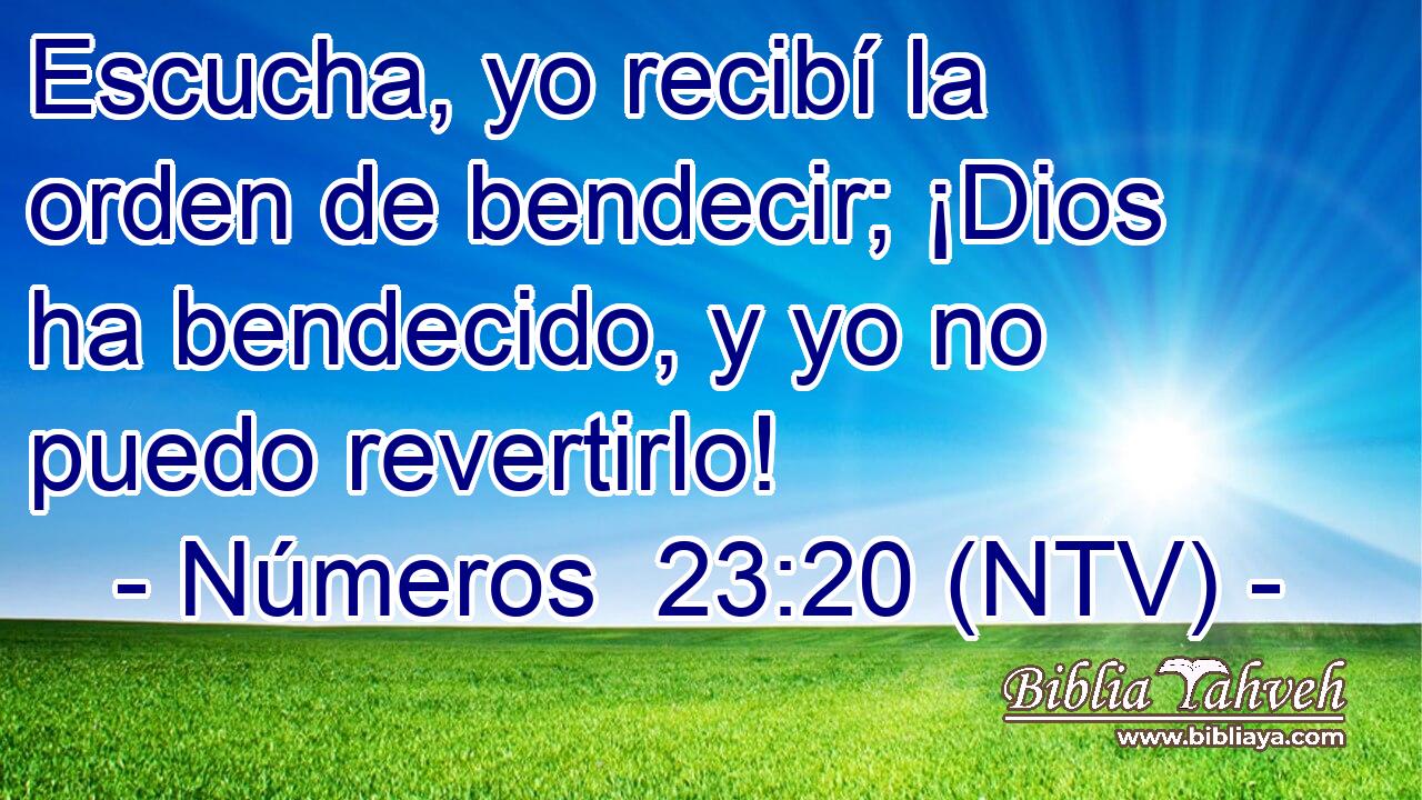 Escucha, yo recibí la orden de bendecir; ¡Dios ha bendecido, y yo no puedo revertirlo!