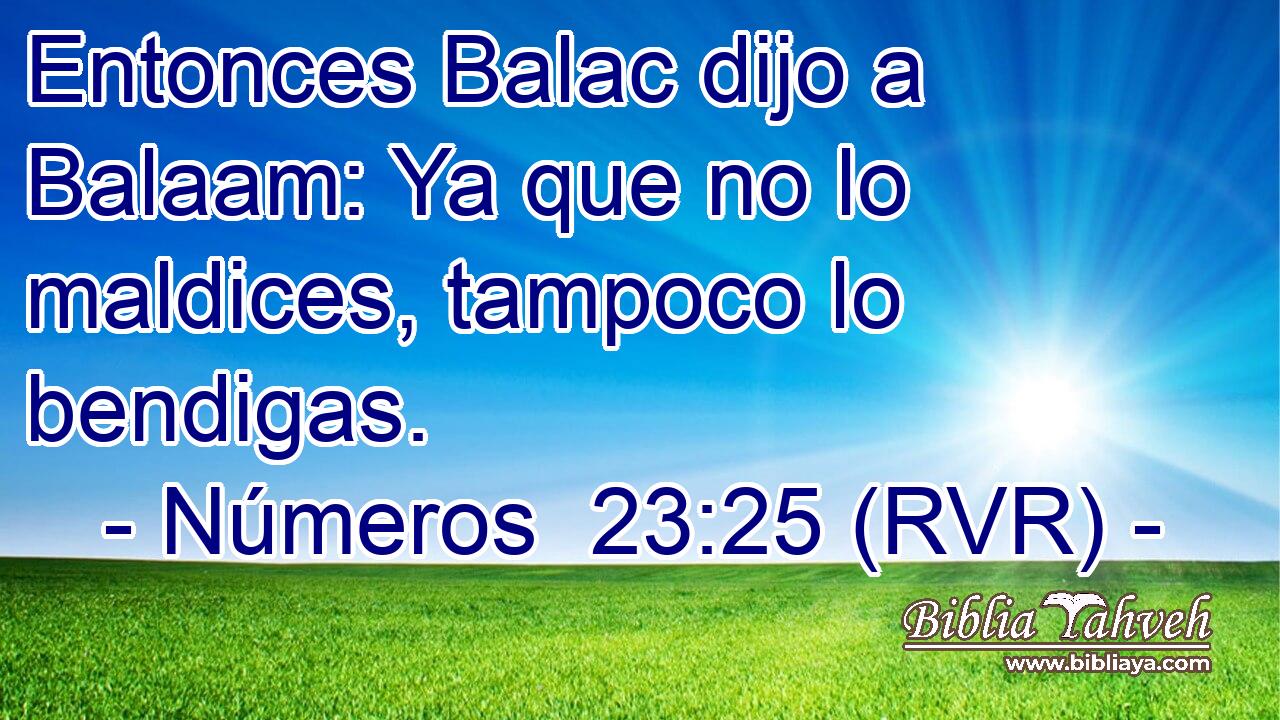 Entonces Balac dijo a Balaam: Ya que no lo maldices, tampoco lo bendigas.