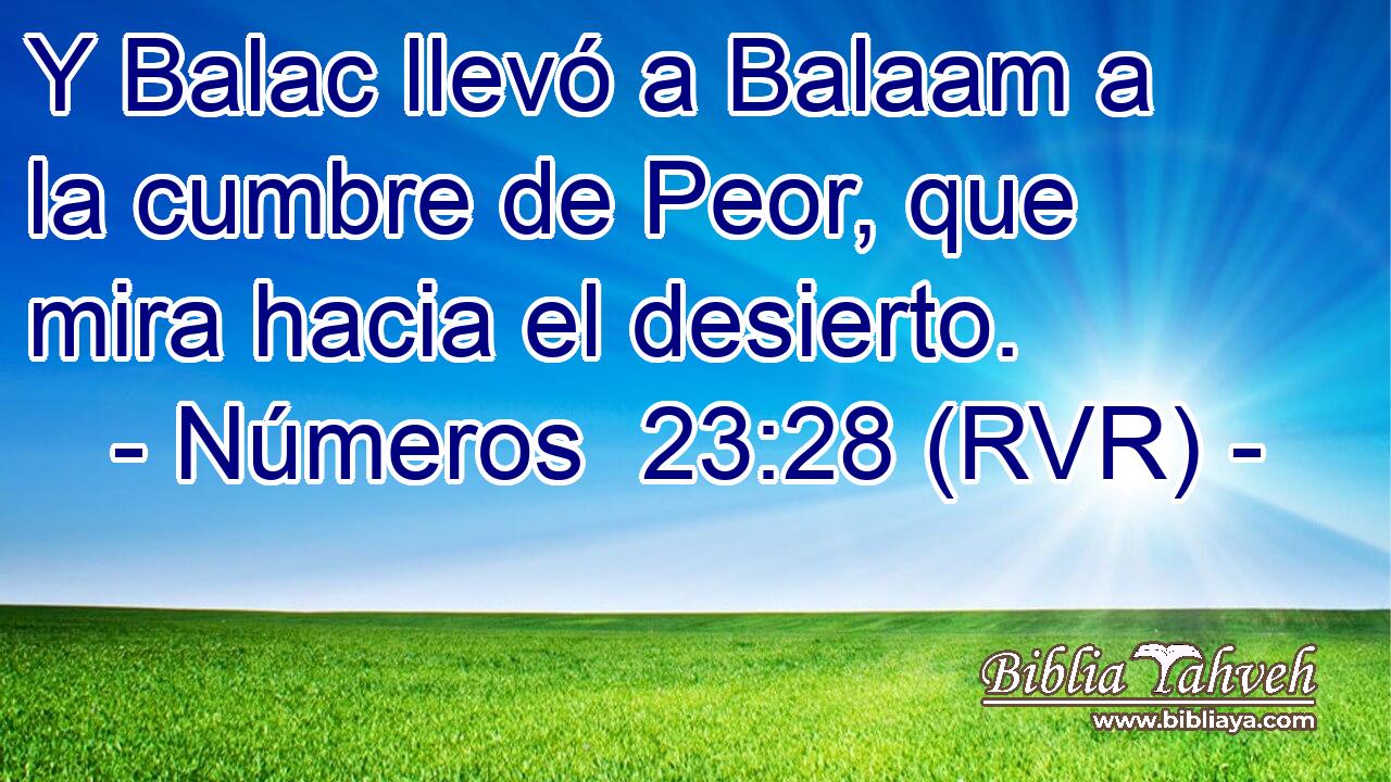 Y Balac llevó a Balaam a la cumbre de Peor, que mira hacia el desierto.