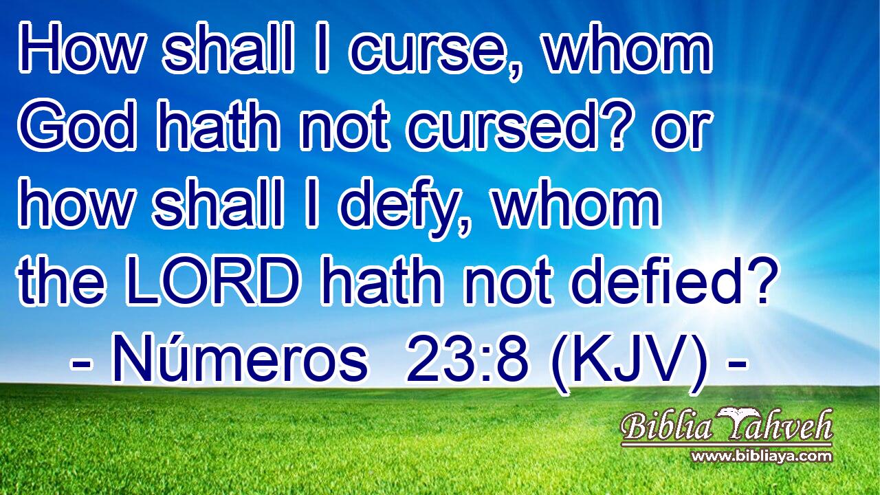 How shall I curse, whom God hath not cursed? or how shall I defy, whom the LORD hath not defied?