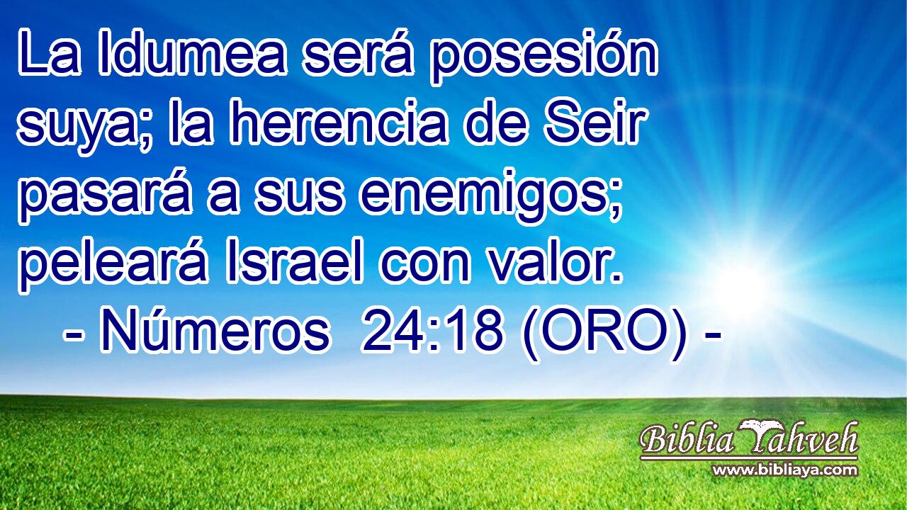  La Idumea será posesión suya; la herencia de Seir pasará a sus enemigos; peleará Israel con valor. 