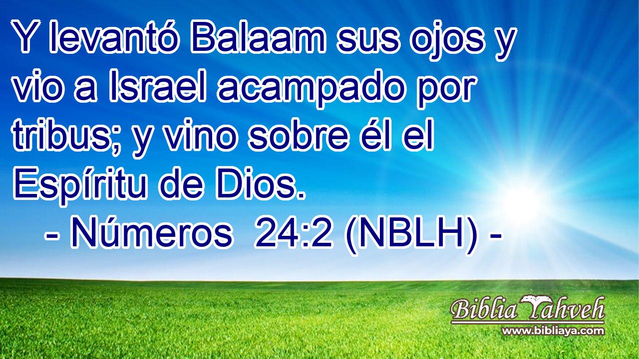  Y levantó Balaam sus ojos y vio a Israel acampado por tribus; y vino sobre él el Espíritu de Dios. 