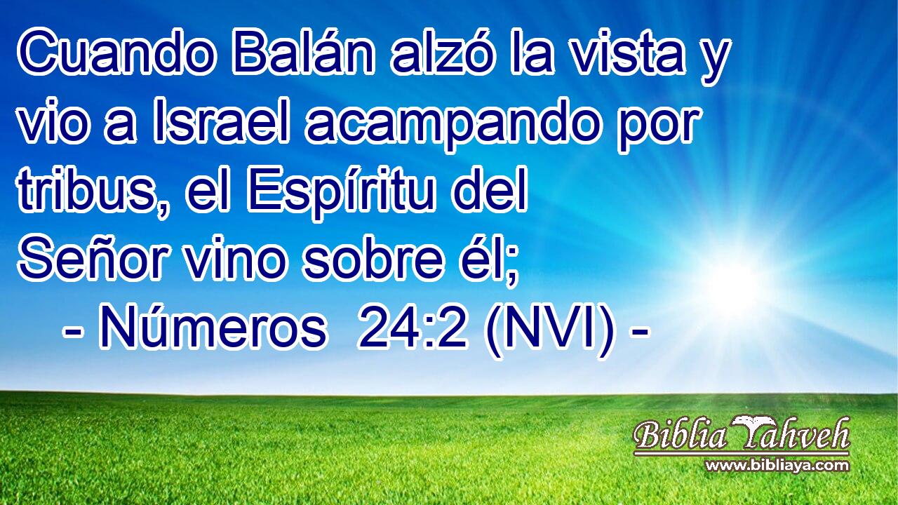  Cuando Balán alzó la vista y vio a Israel acampando por tribus, el Espíritu del Señor vino sobre él; 