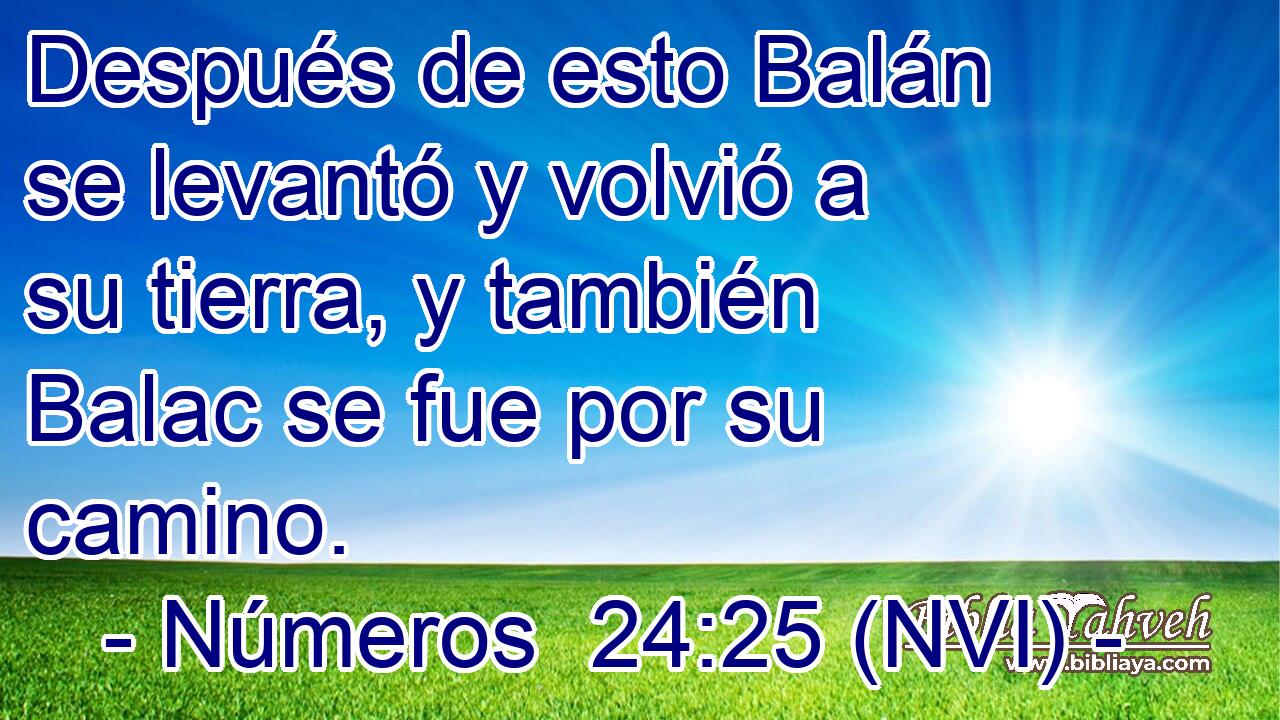  Después de esto Balán se levantó y volvió a su tierra, y también Balac se fue por su camino. 