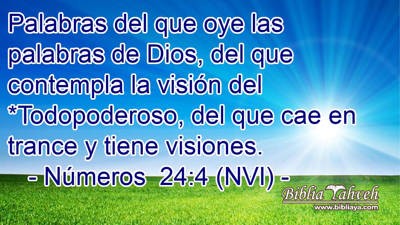  Palabras del que oye las palabras de Dios, del que contempla la visión del *Todopoderoso, del que cae en trance y tiene visiones. 