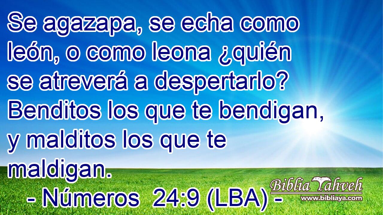 Se agazapa, se echa como león, o como leona ¿quién se atreverá a despertarlo? Benditos los que te bendigan, y malditos los que te maldigan.