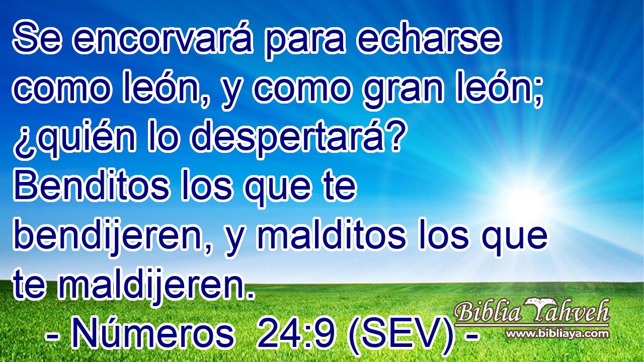 Se encorvará para echarse como león, y como gran león; ¿quién lo despertará? Benditos los que te bendijeren, y malditos los que te maldijeren.