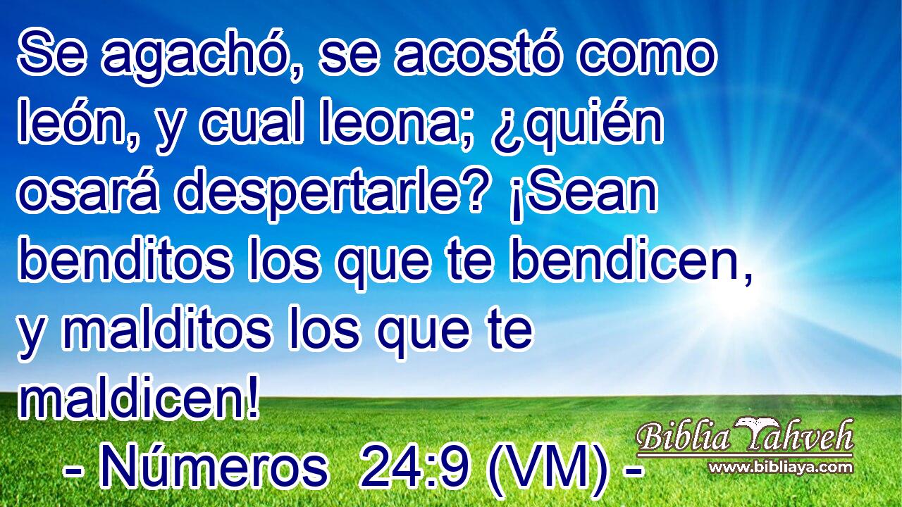  Se agachó, se acostó como león, y cual leona; ¿quién osará despertarle? ¡Sean benditos los que te bendicen, y malditos los que te maldicen! 