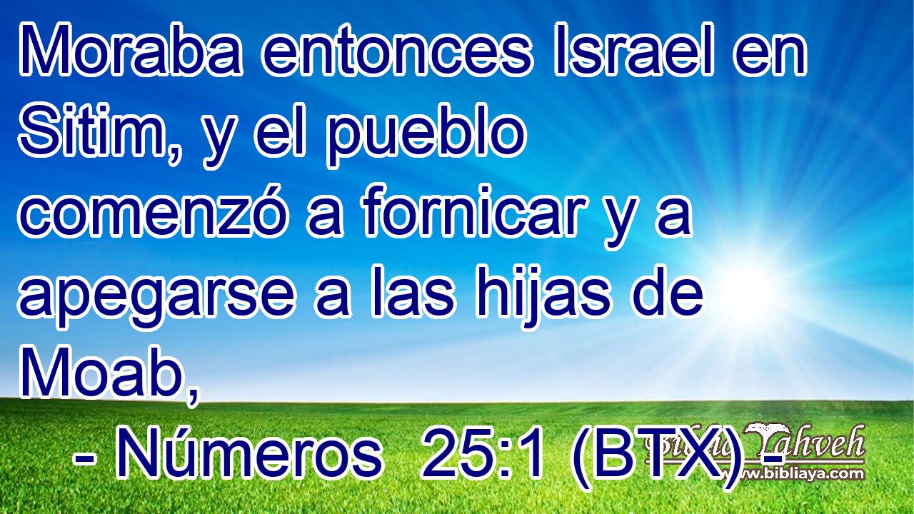 Moraba entonces Israel en Sitim, y el pueblo comenzó a fornicar y a apegarse a las hijas de Moab,