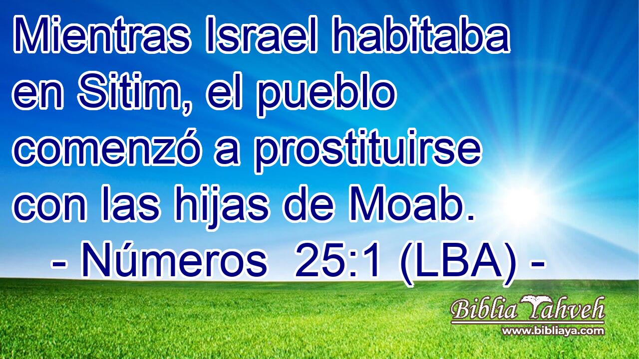 Mientras Israel habitaba en Sitim, el pueblo comenzó a prostituirse con las hijas de Moab.