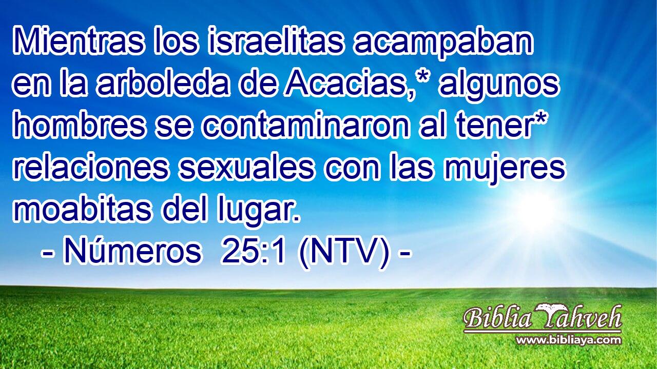 Mientras los israelitas acampaban en la arboleda de Acacias,* algunos hombres se contaminaron al tener* relaciones sexuales con las mujeres moabitas del lugar.
