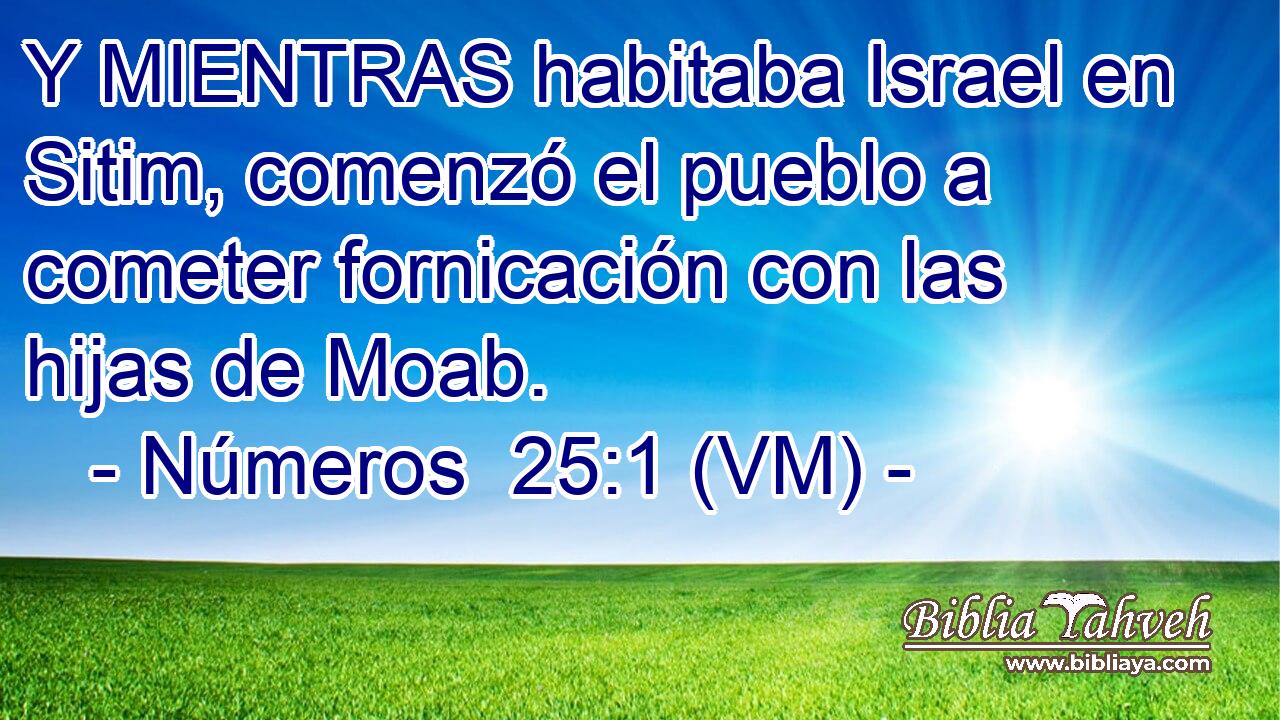  Y MIENTRAS habitaba Israel en Sitim, comenzó el pueblo a cometer fornicación con las hijas de Moab. 