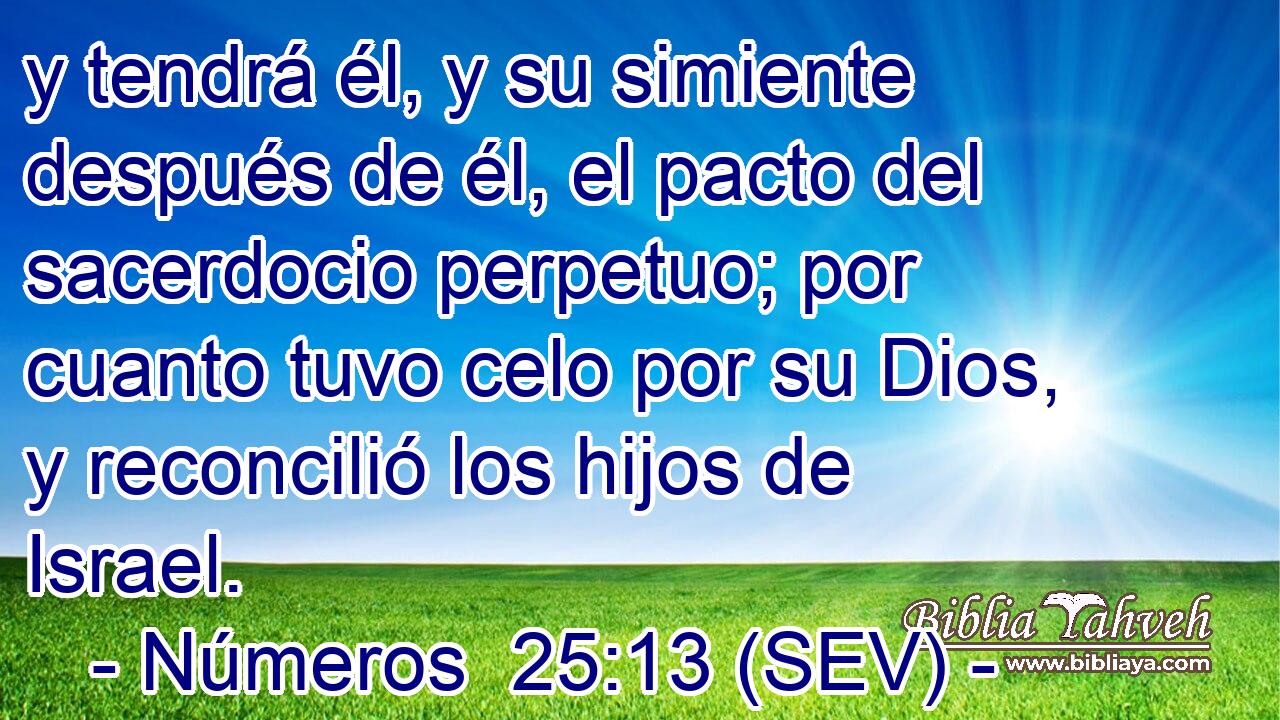 y tendrá él, y su simiente después de él, el pacto del sacerdocio perpetuo; por cuanto tuvo celo por su Dios, y reconcilió los hijos de Israel.