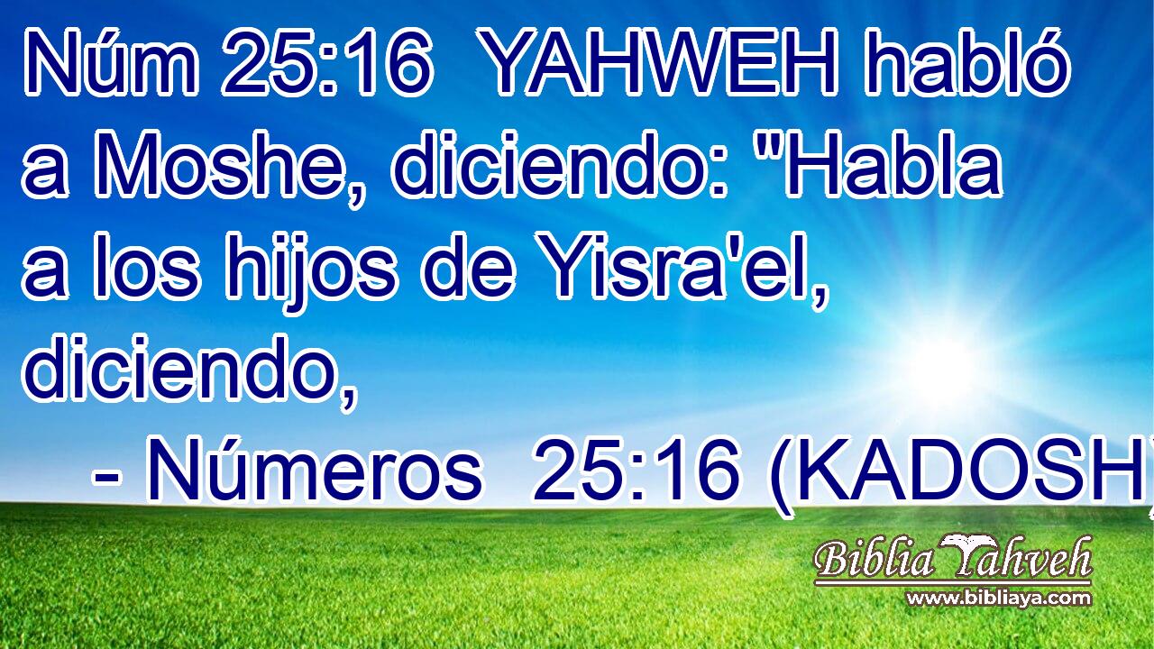  YAHWEH habló a Moshe, diciendo: 